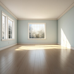 Fototapeta premium Real estate, empty room with floor