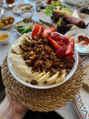 granola bowl with fruits