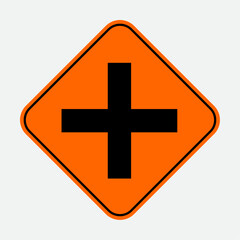 Obraz premium vector temporary intersection ahead sign