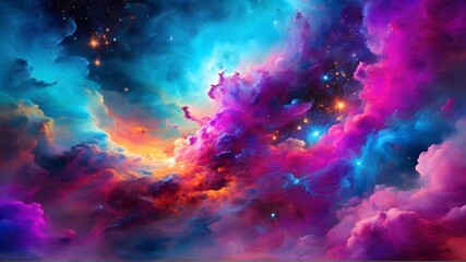 Colorful space galaxy cloud nebula, Stary night cosmos, Universe science astronomy, fantasy Deep Space background wallpaper