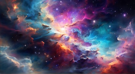 Fototapeta na wymiar Fantasy Colorful space galaxy cloud nebula, Stary night cosmos, Universe science astronomy, Deep Space background wallpaper