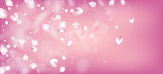 Cherry Sakura Petals Confetti. Blooming Cosmetics Ad Noble Floral