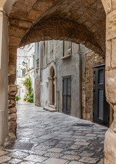 Polignano a Mare, Italy - one of the most beautiful cities on the Adriatic Sea, Polignano a Mare is a main landmark in Apulia. Here in particular its narrow alleyways 