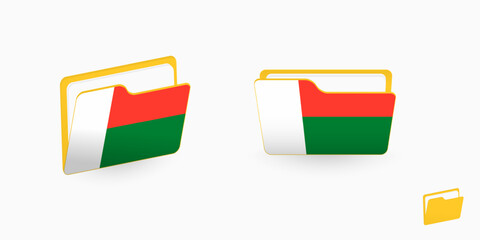 Madagascar flag on two type of folder icon.