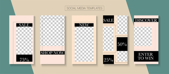 Social Stories Cool Vector Layout. - 728370376