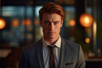 Fototapeta premium Detail on business person in luxury official suit for office meeting. Generative Ai.