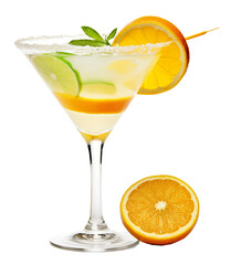 a citrus, exotic drink, coctail isolated on transparent background, png. 