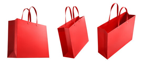 Various type of shopping bags isolated - obrazy, fototapety, plakaty