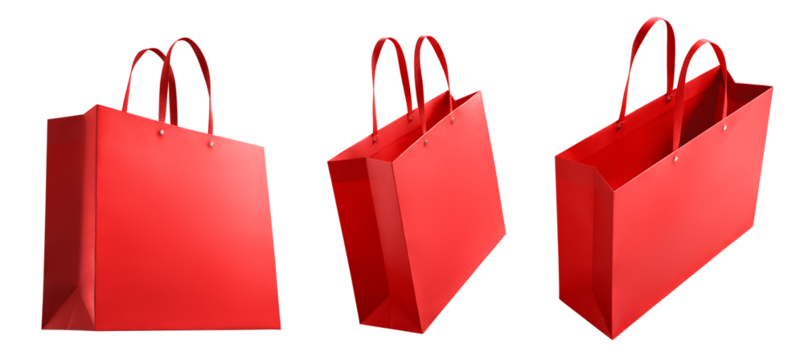 Various type of shopping bags isolated