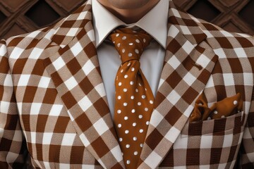 Fototapeta premium Detail on businessman in luxury modern suit for meeting. Generative Ai.