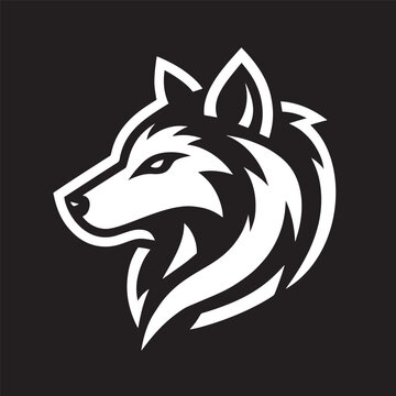 Vector Logo monochrome Wolf