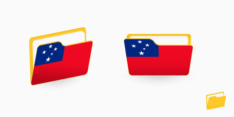 Samoa flag on two type of folder icon.