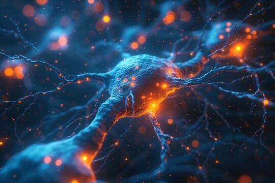 Neural Networks Glow in the Dark A Stunning Visual of the Brain's Neurons Generative AI