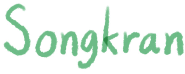 Songkran festival English text handwriting freehand