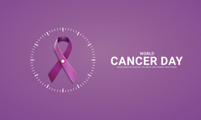 Obraz premium World Cancer Day. Cancer day creative design for social media post.