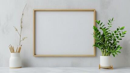 An empty frame for the inscription on the wall. Mock up ,interior design - obrazy, fototapety, plakaty
