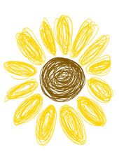 Scratchy sunflower without background png