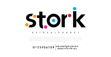 Stork Abstract modern urban alphabet fonts. Typography sport, simple, technology, fashion, digital, future creative logo font. vector illustration