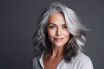 Fototapeta premium Woman with gray hair