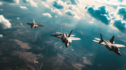 Fighter jet fighters flying in the sky