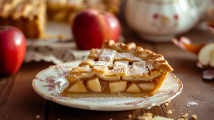 Apple pie on a wooden background. Selective focus. nature.