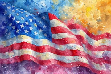 Painted American Flag A Colorful Celebration of National Pride Generative AI