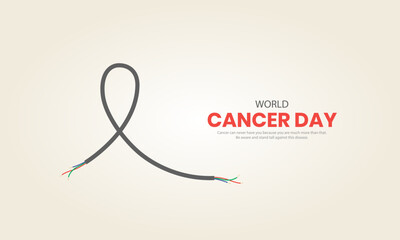 World Cancer Day. Cancer day creative design for social media post.