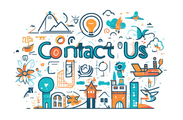 Image for Contact us page, using vibrant colors and dynamic lines to represent dynamic and accessible nature of communication