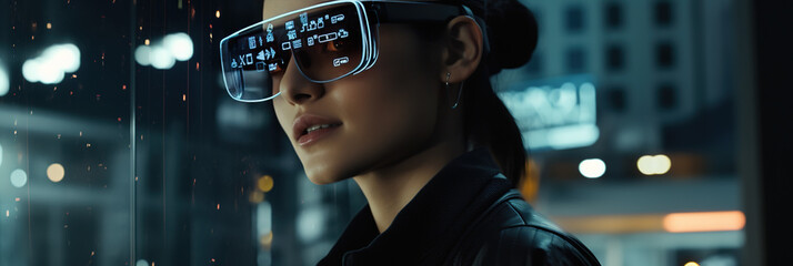 Fototapeta premium Virtuelle Realität, KI gesteuerte Brillen im Alltag