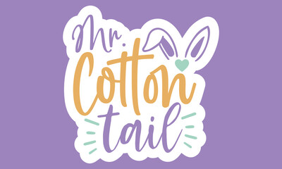 Mr. cotton tail Sticker Design