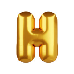 3D gold balloon letter H
