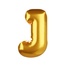 3D gold balloon letter J