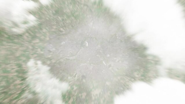 Earth zoom in from space to Lille, France. Followed by zoom out through clouds and atmosphere into space. Satellite view. Travel intro. Images from NASA