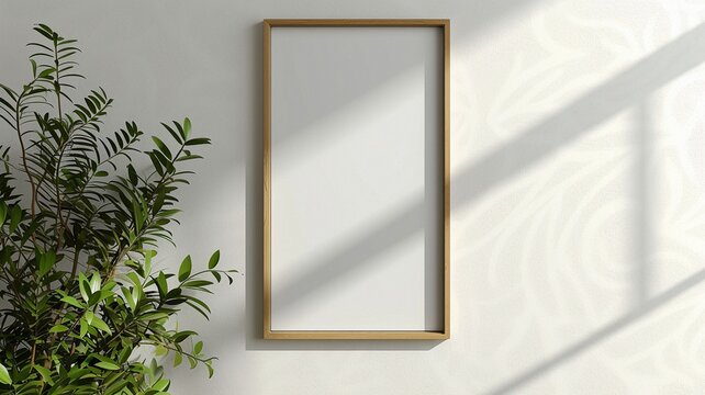 An empty frame for the inscription on the wall. Mock up ,interior design