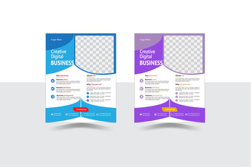 a bundles of 2 templates of different colors a4 flyer template Design,abstract business flyer, vector template design. flyer,advertise, publication,perfect for creative professional business.