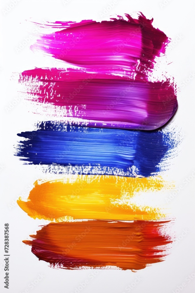 Poster Three different colors of paint are depicted on a plain white background. This versatile image can be used for various creative projects