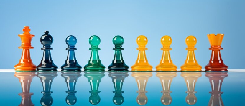Chess on a chessboard, business concept of success and leadership