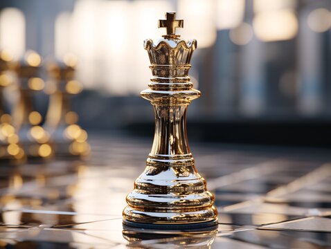 Chess on a chessboard, business concept of success and leadership
