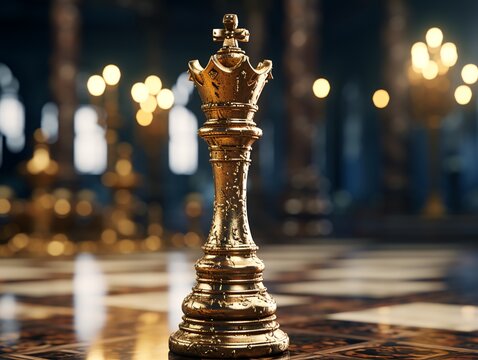 Chess on a chessboard, business concept of success and leadership