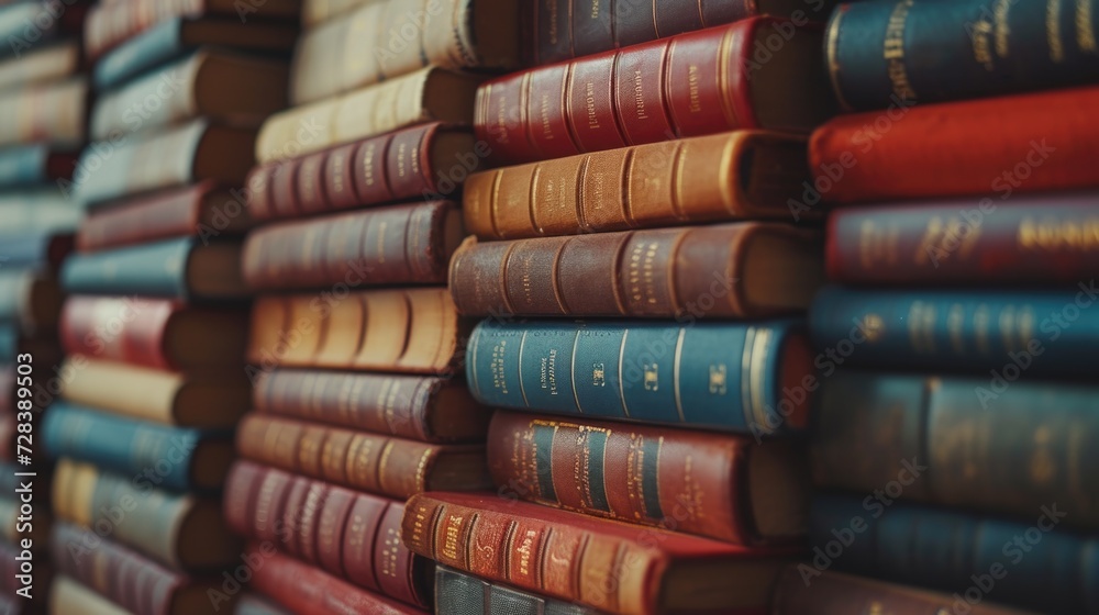 Poster a stack of books sitting on top of each other. ideal for educational or library themes