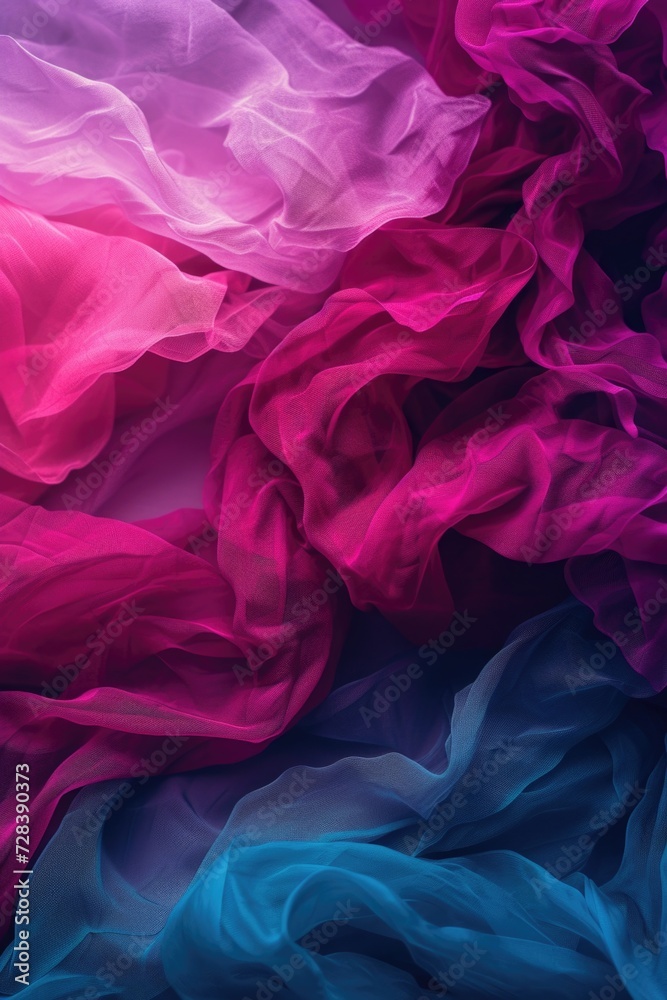 Poster A close-up view of a pink and blue fabric. This versatile image can be used for various design projects