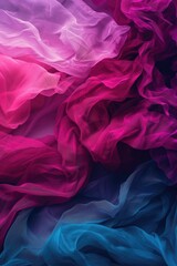A close-up view of a pink and blue fabric. This versatile image can be used for various design projects