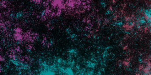Fototapeta na wymiar Star field background Aquamarine and pink dark red pink, teal and purple nebula universe. Cosmic neon light blue watercolor background aquarelle deep black Paper textured. Fantastic outer view space