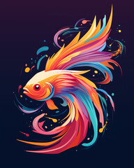 Fototapeta na wymiar Colorful Fish Logo for Impact