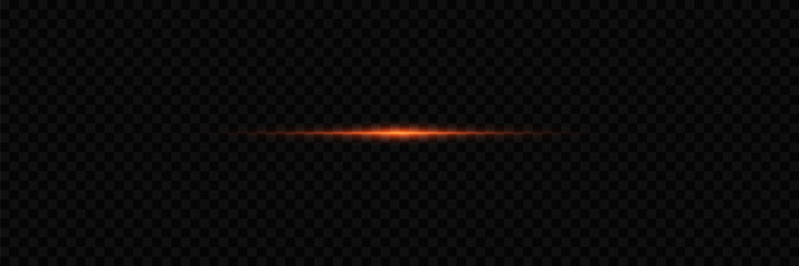 Light red flash of light. Laser highlight line. On a transparent background.