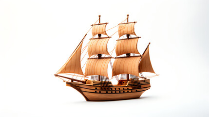 miniature ship made from wood