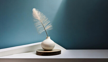 Minimalistic design, feather in a jug