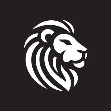 A lion Logo Black and white