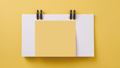 blank note paper with clip