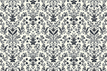 Toile pattern tapestry. Background image. Created with Generative AI technology